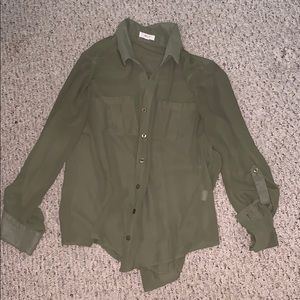 Sheer flowy button up